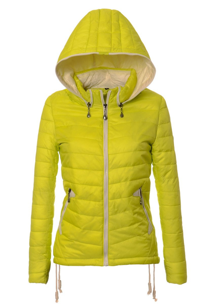 Damska Jesienna Kurtka Ortalionowa Eva Limonkowa
