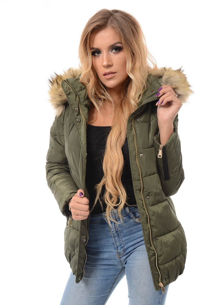 Damska Zimowa Kurtka Ortalionowa Renata Zielona