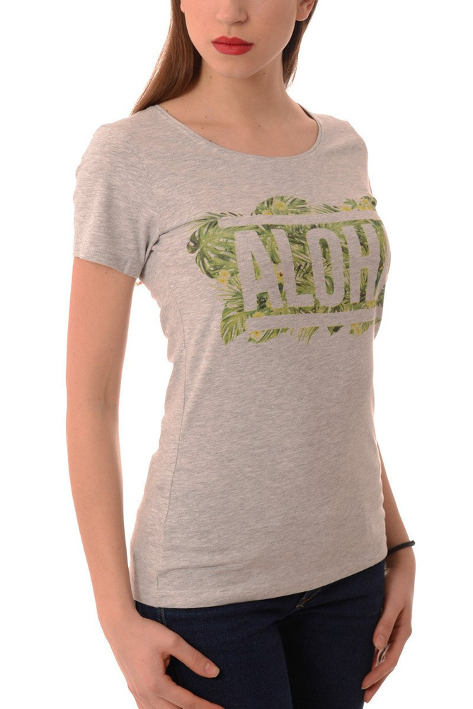 Koszulka Bluzka T-shirt Nadruk Szara GLO