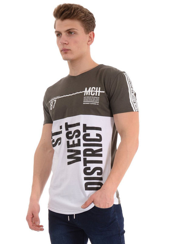 Męska Koszulka T-Shirt Nadruk Zielona