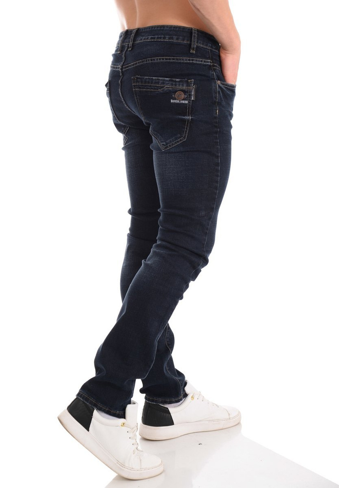 Męskie Spodnie Jeansowe Granatowe