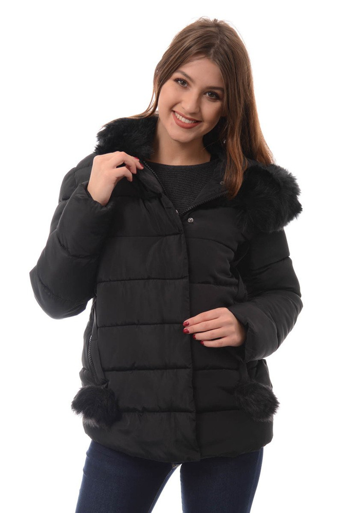 Damska Zimowa Kurtka Ortalionowa Czarna