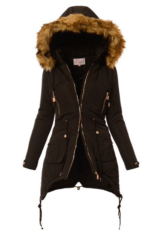 Damska Kurtka Parka Zimowa  Czarna