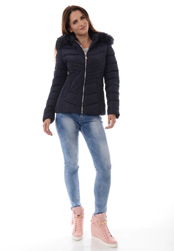Damska Zimowa Kurtka Ortalionowa Granatowa