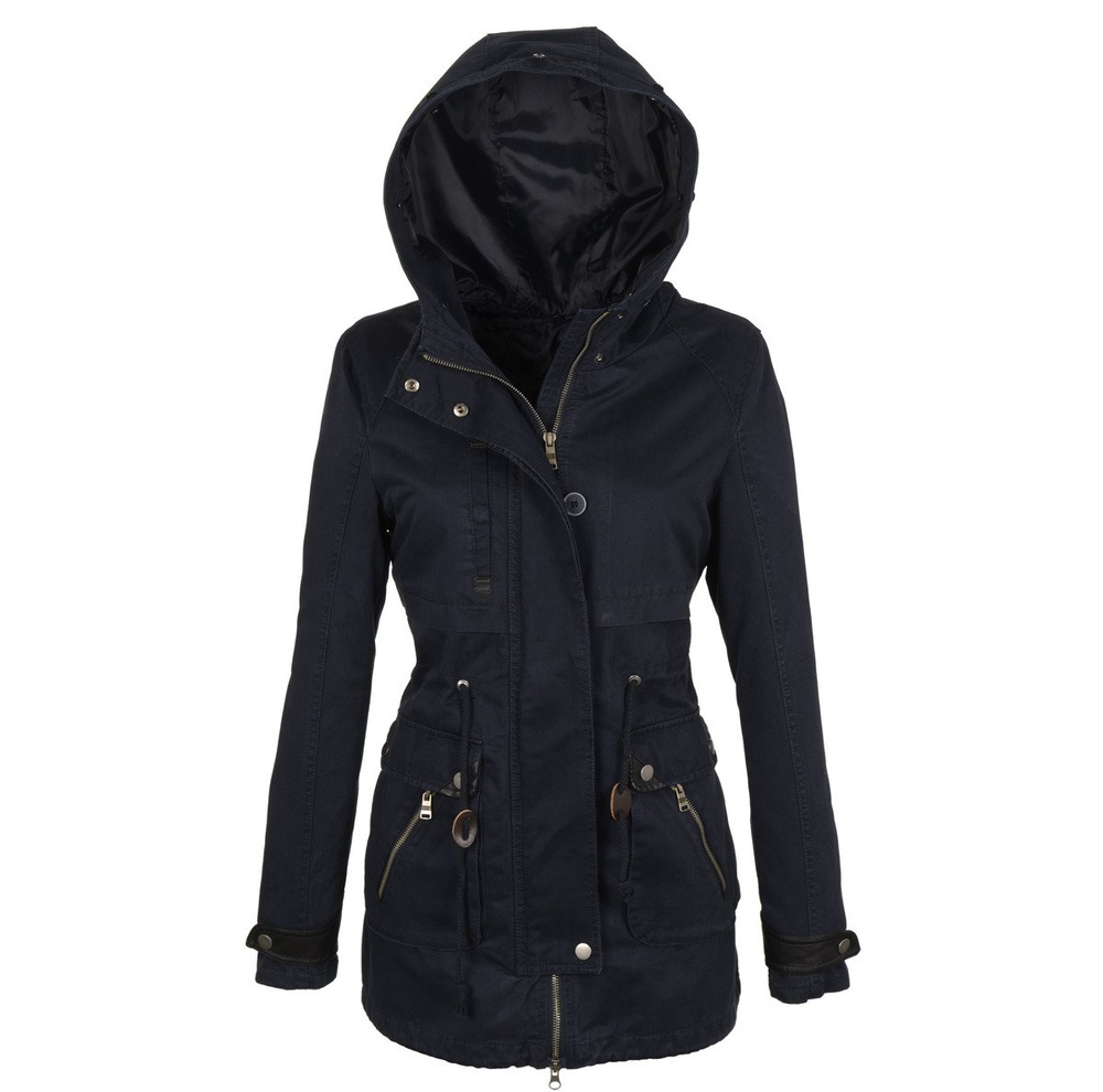 Damska Kurtka Parka Zimowa 2w1 Granatowa (489)