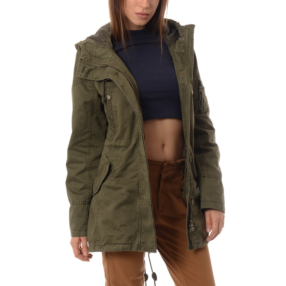 Damska Parka Kurtka Zimowa 2w1 Zielona