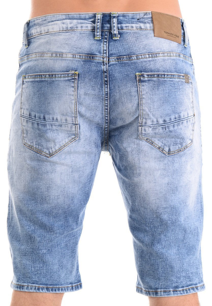 Męskie Spodenki Jeansowe Niebieskie