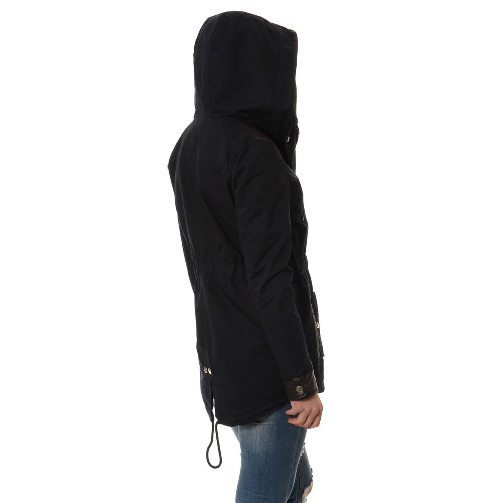 Damska Parka Przejściowa Granatowa