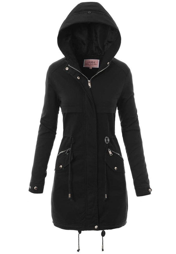 Damska Kurtka Parka Zimowa 2w1 Melka Czarna