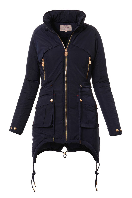 Damska Kurtka Parka Zimowa Granatowa