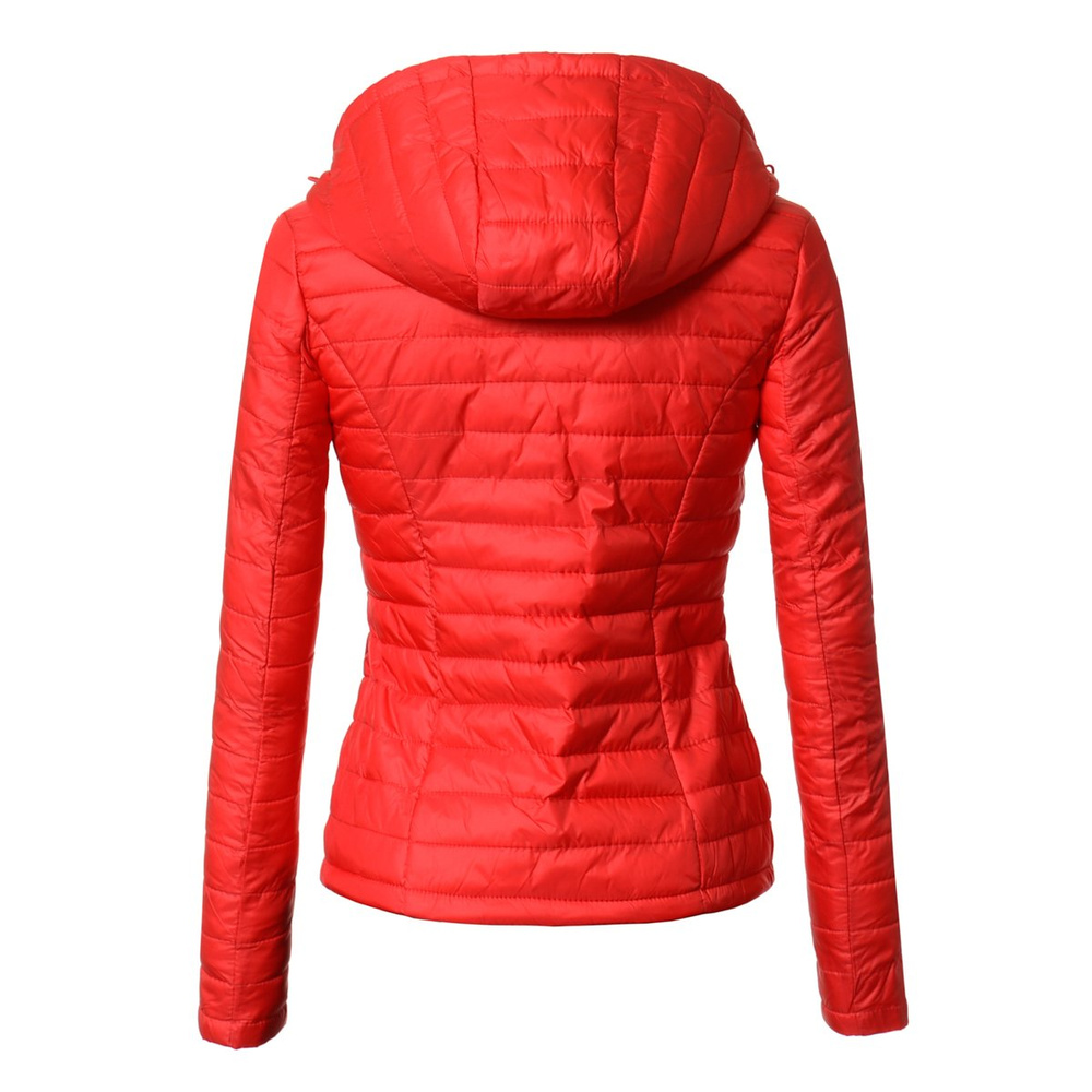 Damska Wiosenna - Jesienna Kurtka Ortalionowa Malinowa