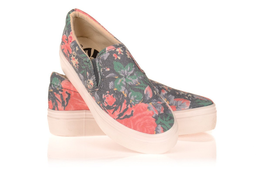 Trampki Slip On Kylie Platforma Kwieciste
