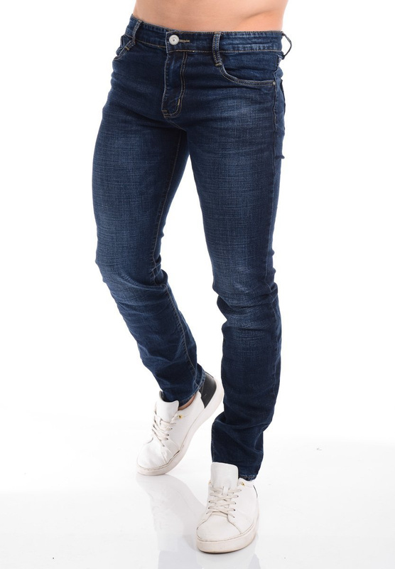 Męskie Spodnie Jeansowe Granatowe