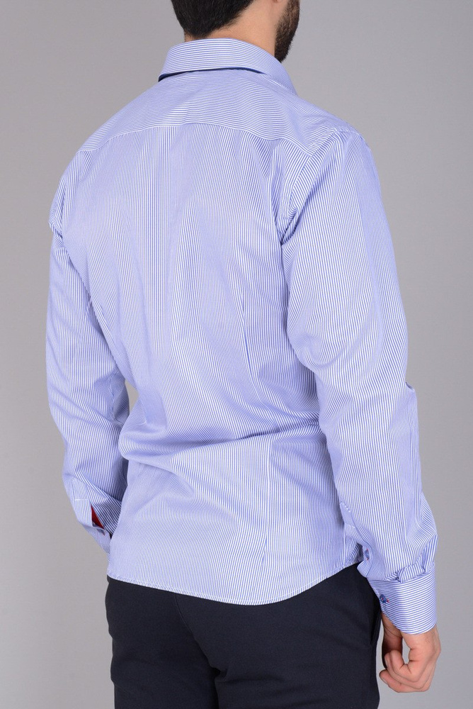 Elegancka Męska Koszula Delikatne Prążki