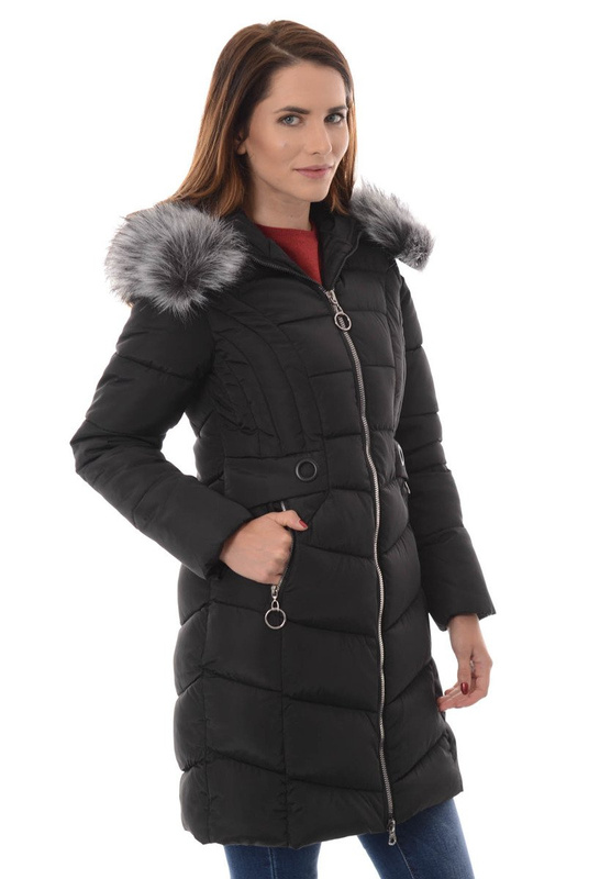 Damska Zimowa Kurtka Ortalionowa Elif Czarna