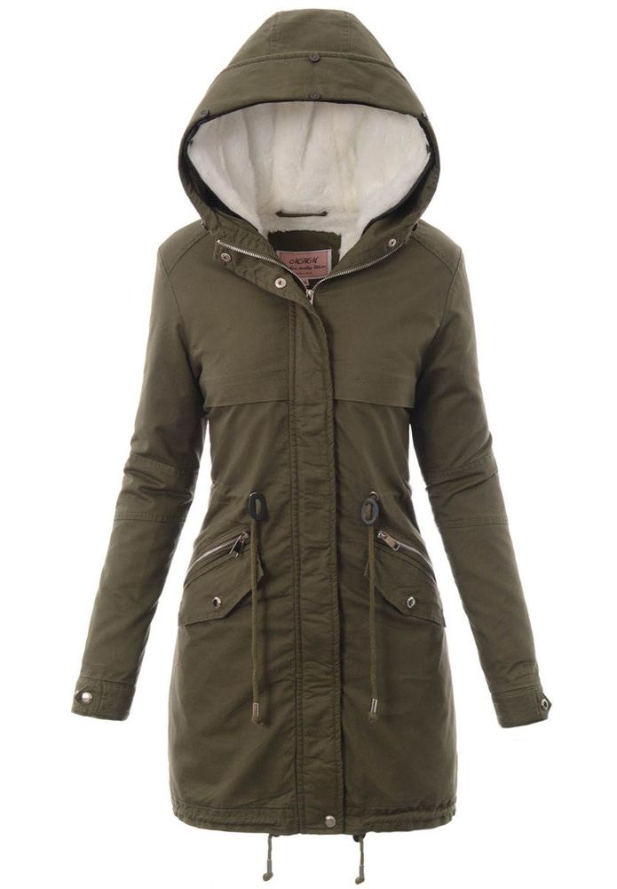 Damska Kurtka Parka Zimowa 2w1 Melka Zielona