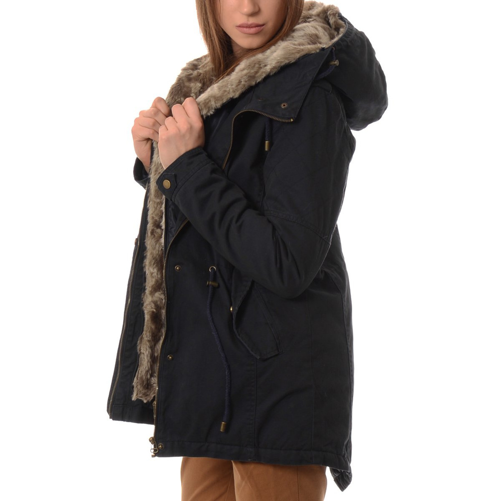 Damska Zimowa Parka Granatowa