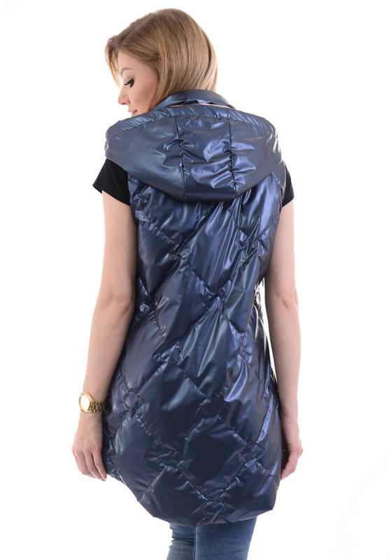 Damska Kamizelka Bezrękawnik Wera Granatowy