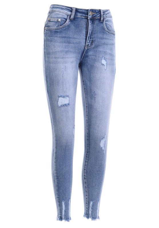 Damskie Spodnie Jeansowe Niebieskie