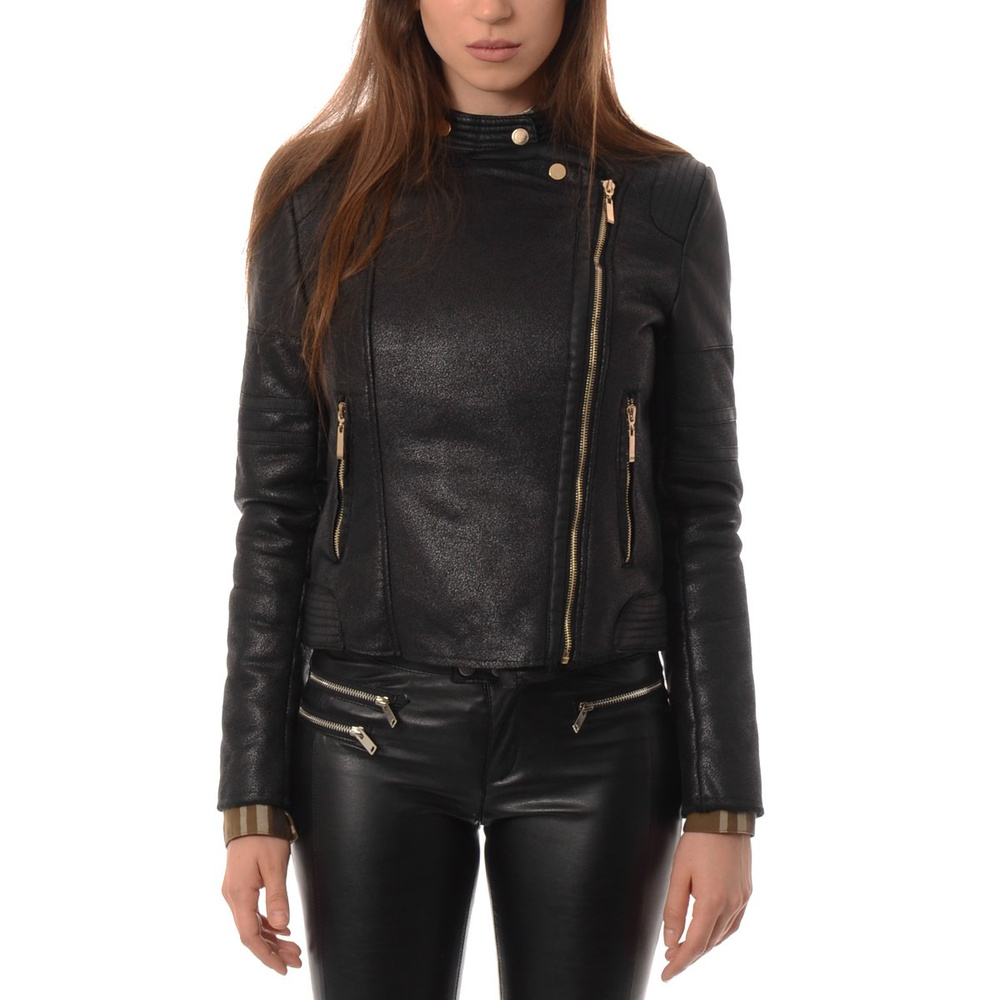 Damska Ramoneska Futerko Czarna