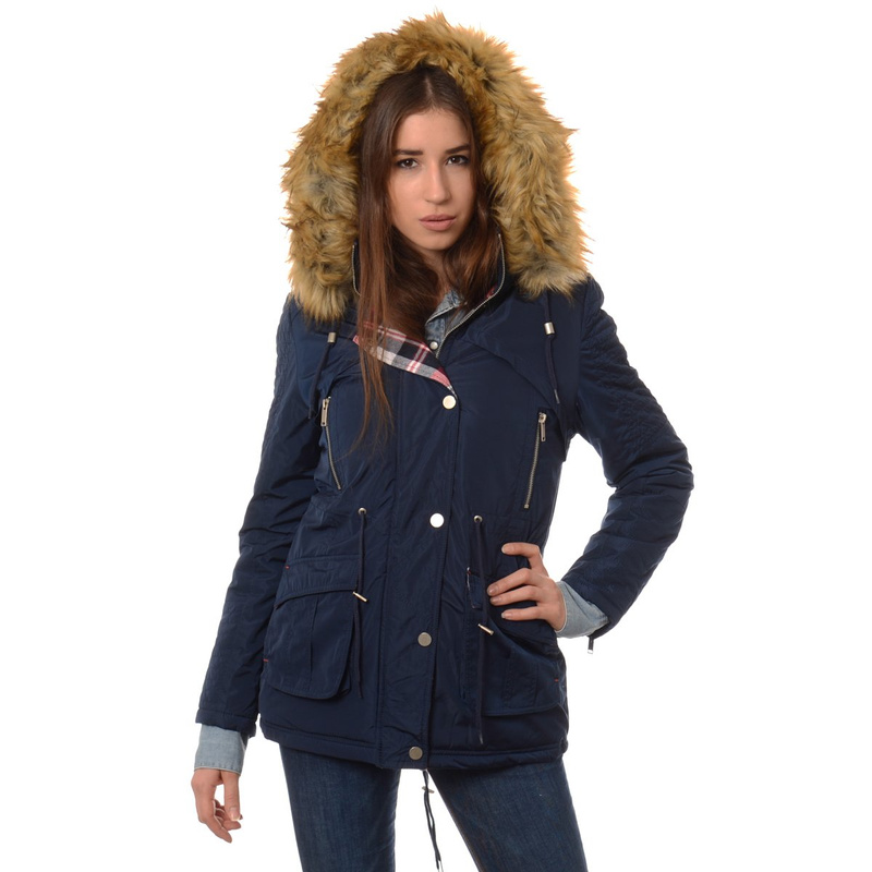 Parka Kurtka Zimowa Granatowa