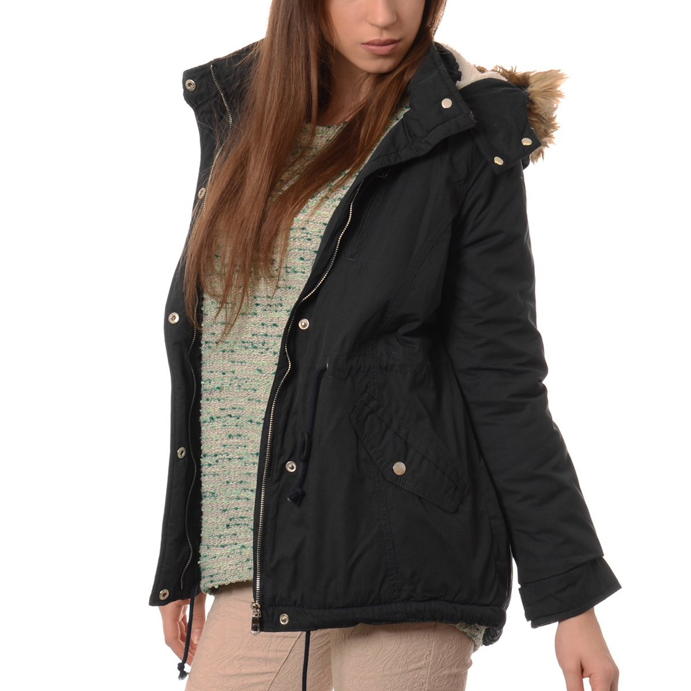 Damska Kurtka Parka Zimowa Granatowa