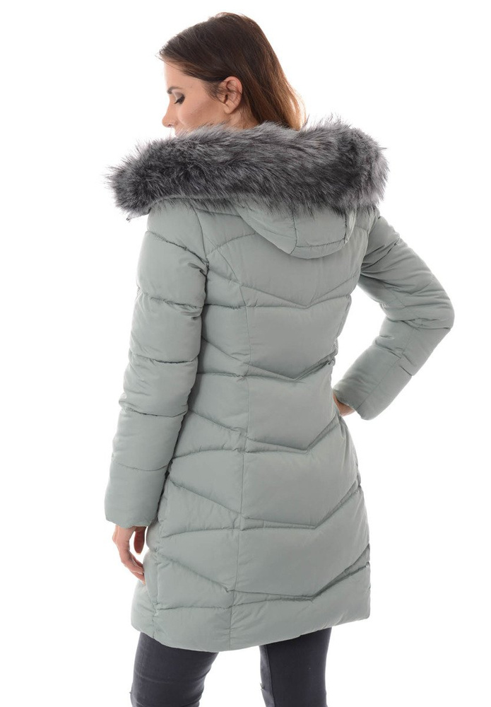 Damska Zimowa Kurtka Ortalionowa Klementyna Miętowa