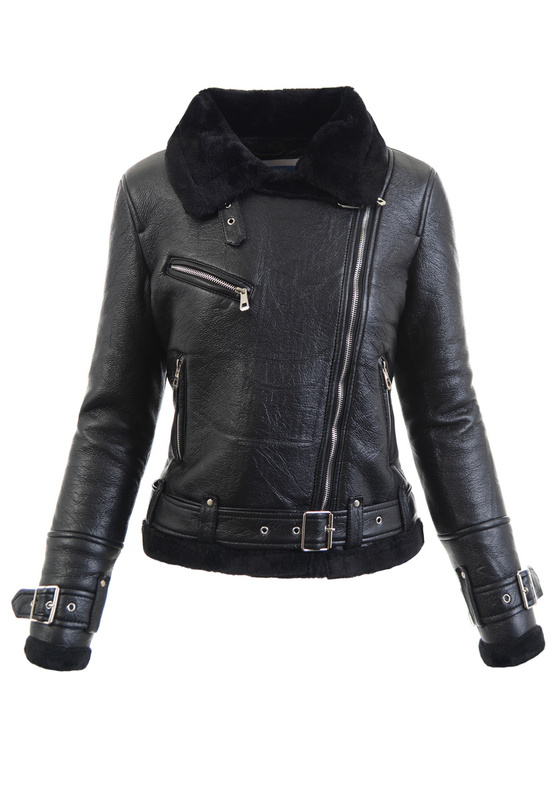 Damska Zimowa Kurtka Kożuszek Aurora Czarna