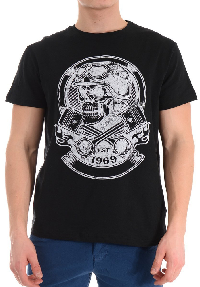 Męska Koszulka T-Shirt Nadruk Czarna