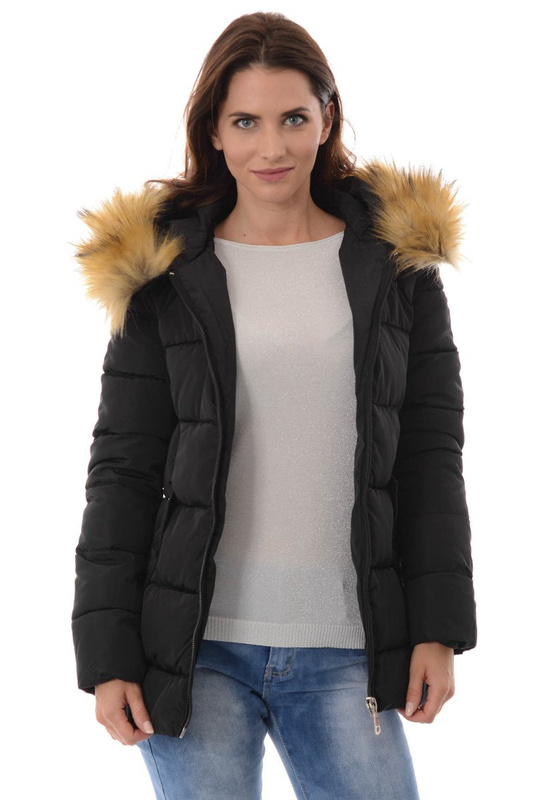 Damska Zimowa Kurtka Ortalionowa Czarna