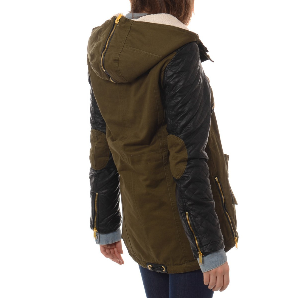 Damska Zimowa Parka Kurtka Oliwkowa (589)