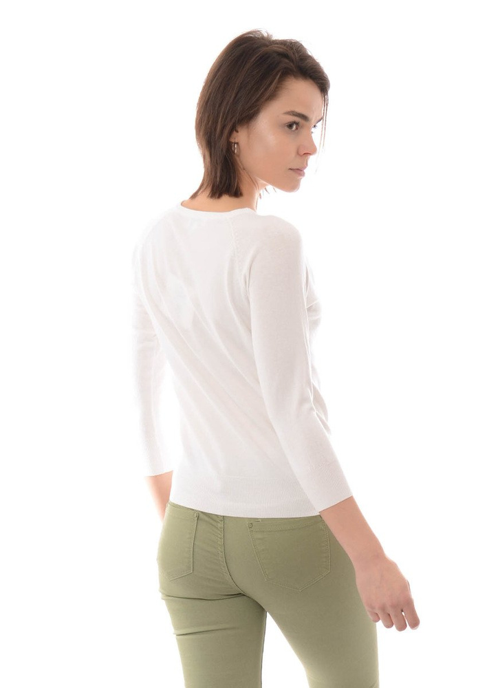 Damska Bluzka Sweterek Zapinany Biały