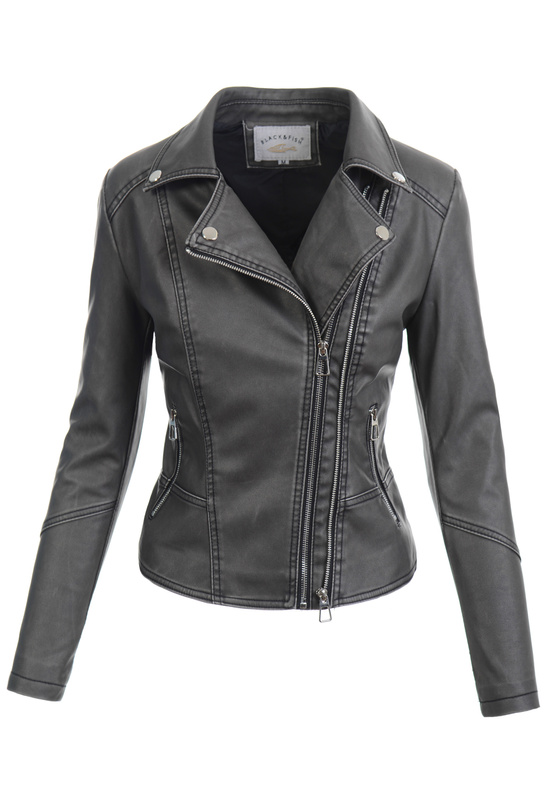 Damska Kurtka Ramoneska Elif Grafitowa