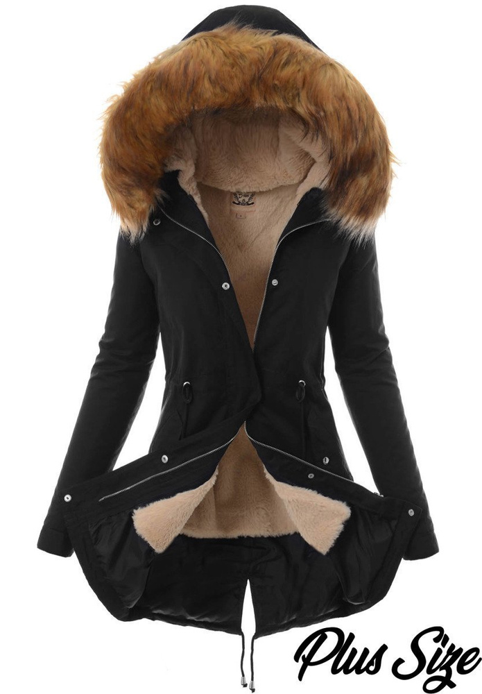 Damska Kurtka Parka Zimowa 2w1 Czarna