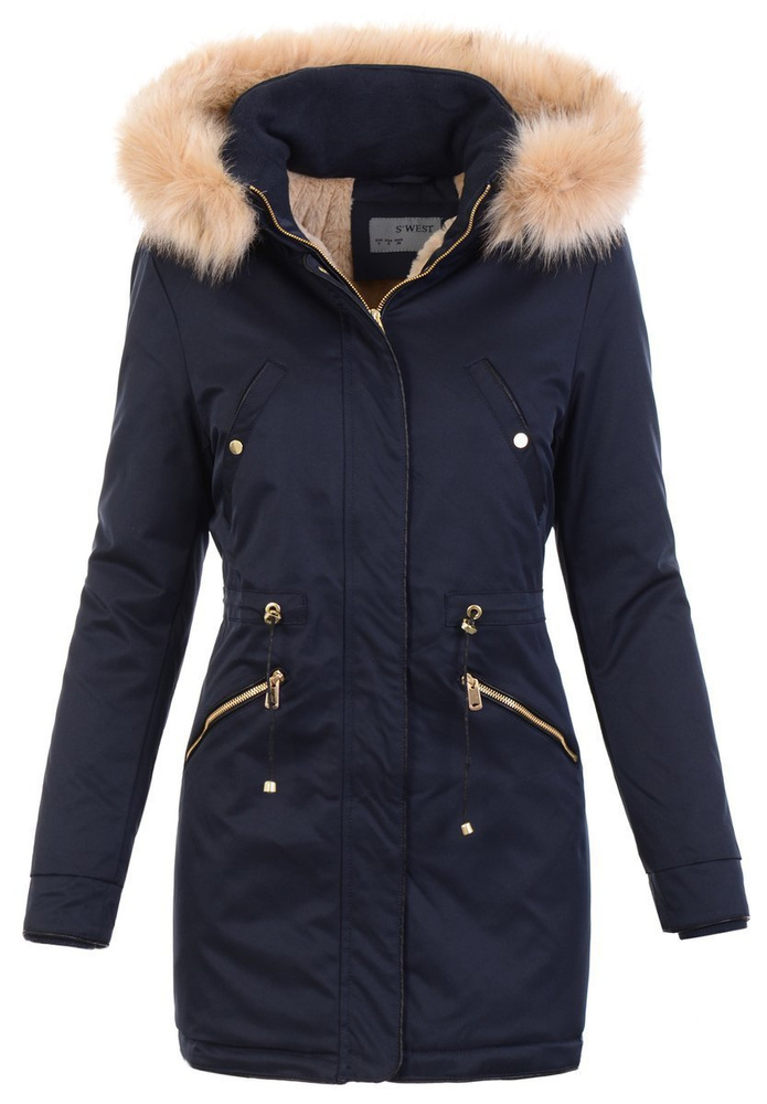 Damska Kurtka Parka Kinga Granatowa