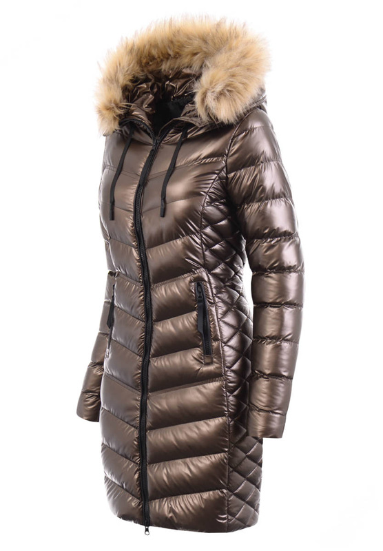 Damska Kurtka Zimowa Ortalionowa Viktoria Brązowa