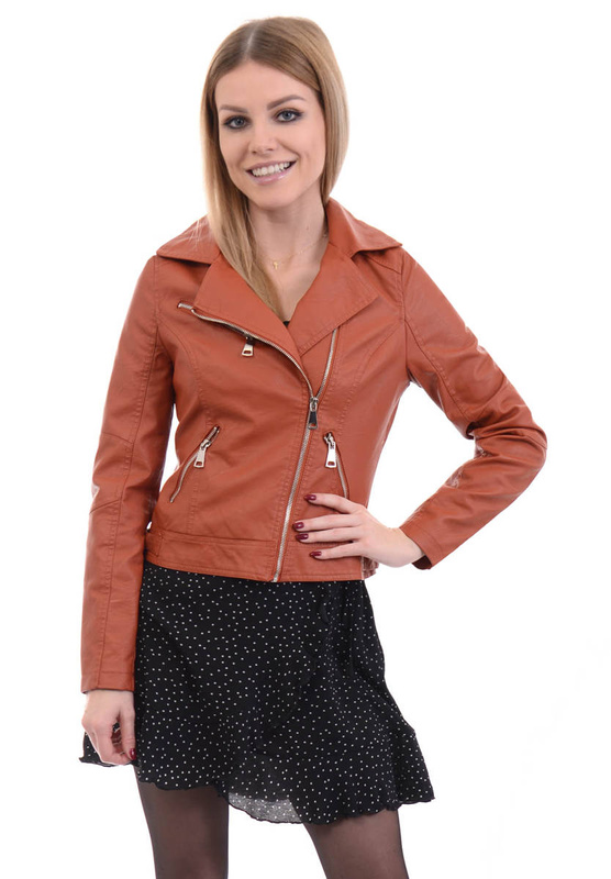 Damska Kurtka Ramoneska Anita Ceglana