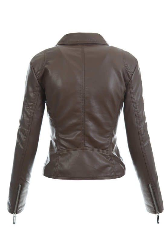 Damska Kurtka Ramoneska Aida Brązowa