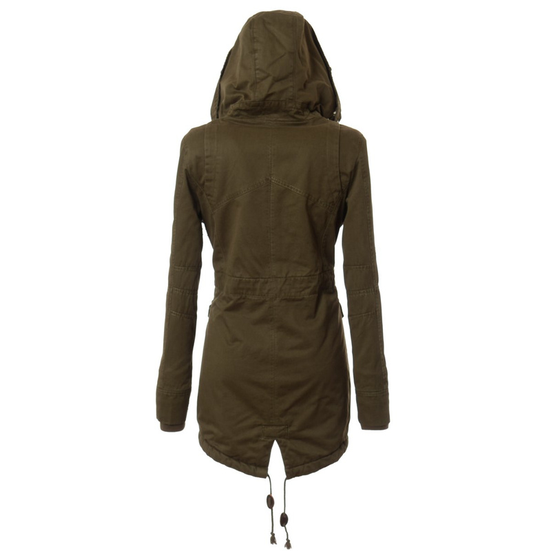 Damska Kurtka Parka Zimowa Futro Carla Zielona