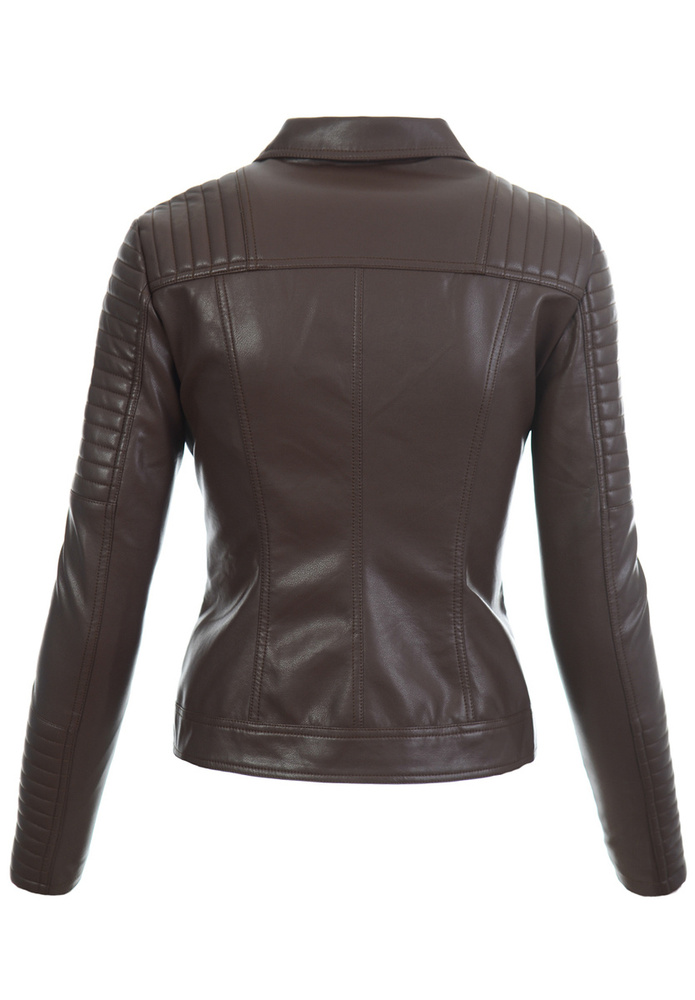 Damska Kurtka Ramoneska Angela Brązowa