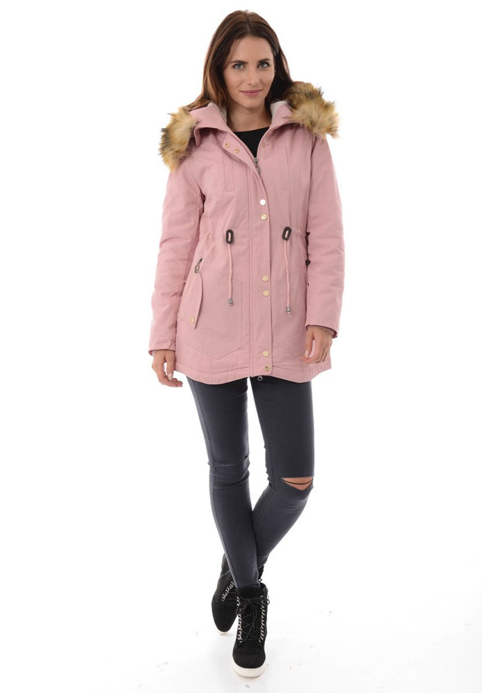 Damska Kurtka Parka Zimowa Adelina Różowa