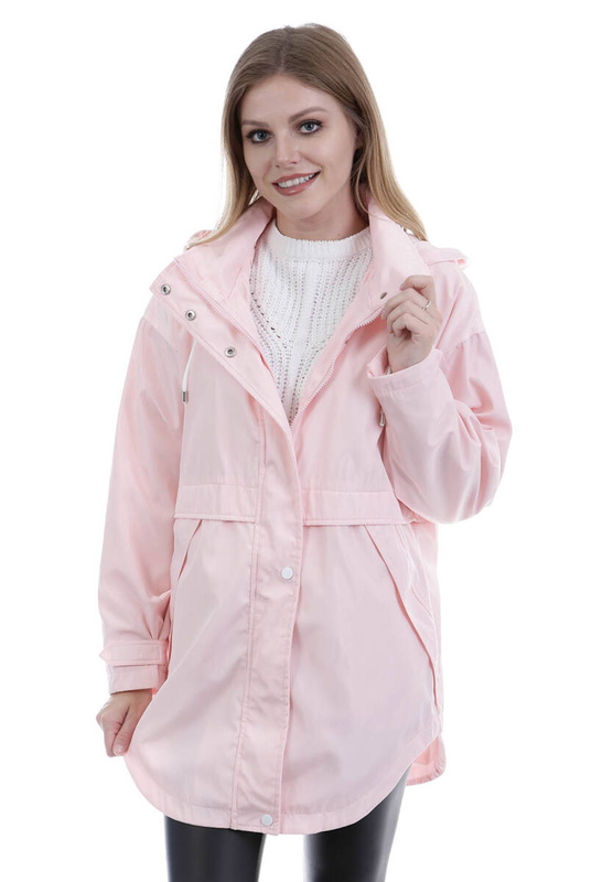 Damska Kurtka Parka Wiosenna Ksenia Pudrowo Różowa