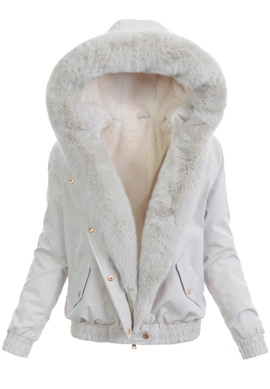 Damska Kurtka Parka Zimowa Alessia Ecru