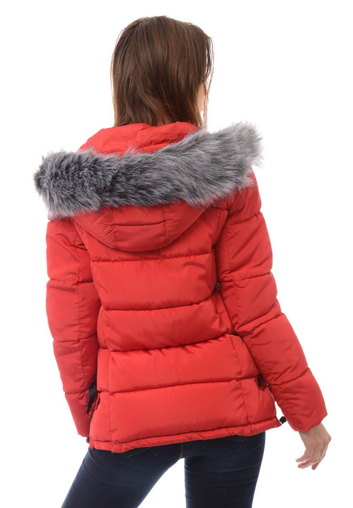 Damska Zimowa Kurtka Ortalionowa Czerwona