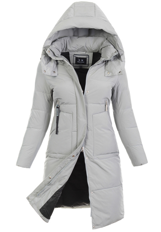 Damska Kurtka Pikowana Długa Amber Miętowa