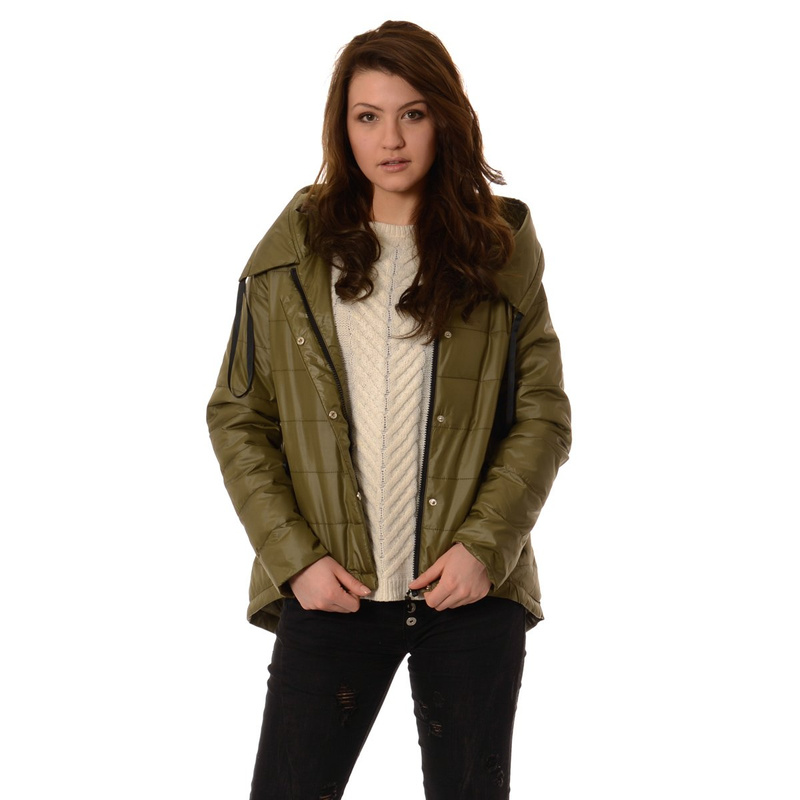 Damska Kurtka Wiosenno - Jesienna Asymetryczna Anna Khaki