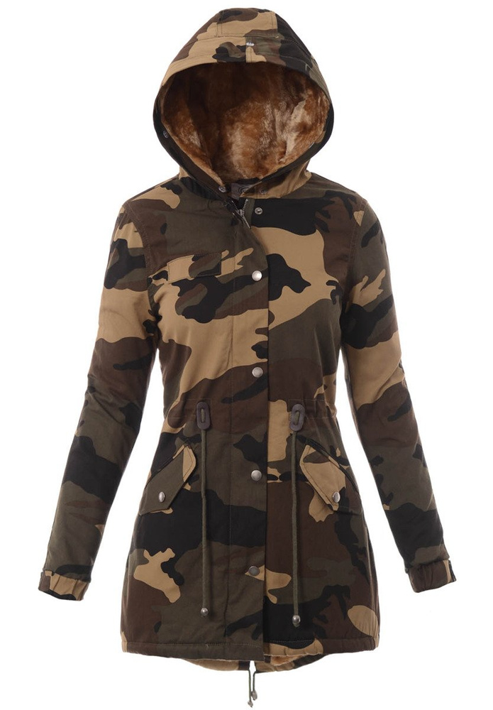 Parka Filomena Zielona z Brązowym Futerkiem