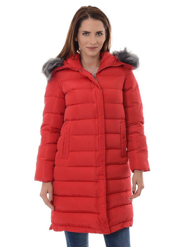 Damska Zimowa Kurtka Ortalionowa Czerwona