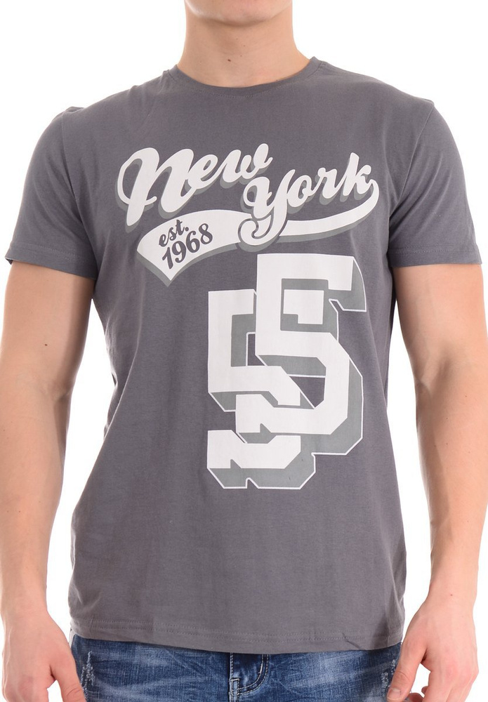 Męska Koszulka T-Shirt Nadruk Szara