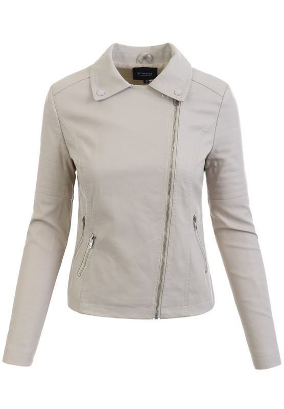 Damska Kurtka Ramoneska Sandra Beżowa